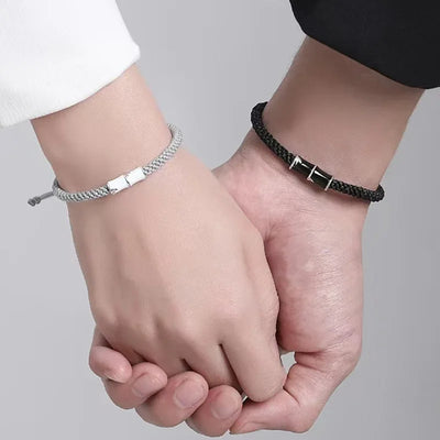 Bamboo Slub Couple Bracelet for Lover Women Men Hand Crafted Adjustable Rope Friend Relationship Matching Bracelets Jewelry Gift