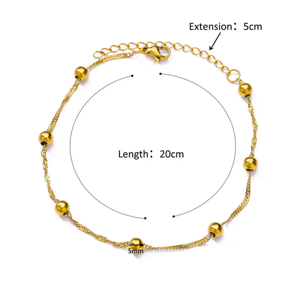 Stainless Steel Anklets for Women Waterproof Gold Color Anklet Luxury Designer Jewelry Summer Accessories mujer freeshiping item