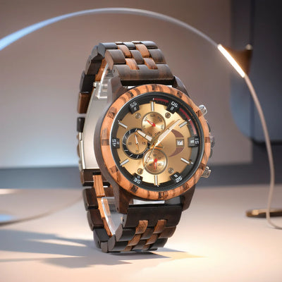 Wooden Wrist Watches For Men Fashion Quartz Wristwatches With Clock Date Week Timepieces Wood Wach Box for Him reloj hombre