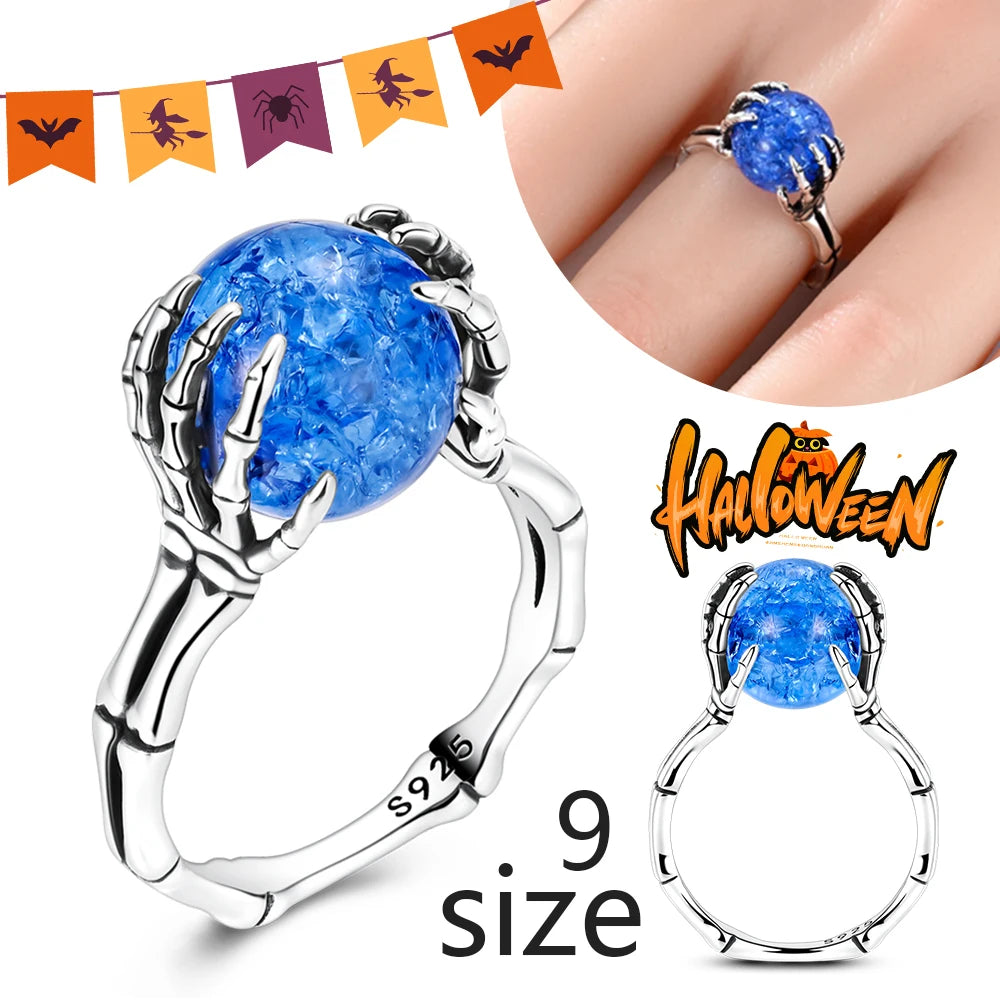 Halloween Party Cute Pumpkin Bat Ring Earrings 925 Silver Earrings For Women Punk Men's Earrings Fit Women Party Jewelry Gift
