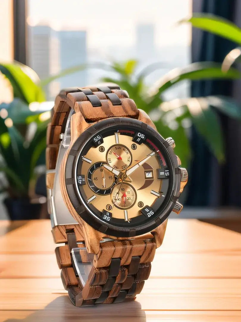 Wooden Wrist Watches For Men Fashion Quartz Wristwatches With Clock Date Week Timepieces Wood Wach Box for Him reloj hombre