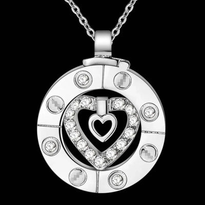 Couple Necklace 925 Silver Heart Circle Men & Women Love Gift Set Chain