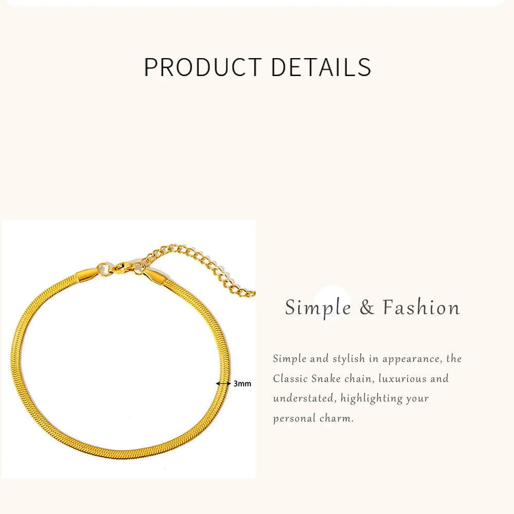 2024 Summer New Gold Color Anklets For Women Stainless Steel Firga Chain Feet Jewelry Layered Link Chain Accessory