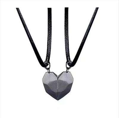 Magnetic Necklace for Women Men Love Versatile Couple Pendant Black-and-white Wishing Stone Couple Necklace Chain Jewelry
