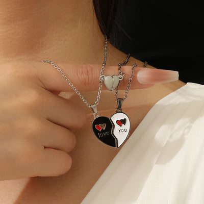 Love Heart Necklace for Couples, Couple Necklace