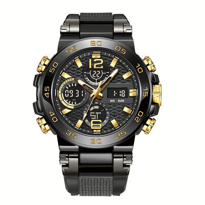 New Watches For Men Waterproof Clock Alarm Reloj Hombre LCD Dual Display Wristwatch Quartz Sports Mens Watch