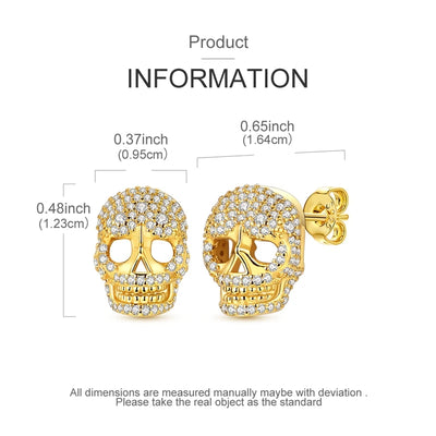 Amazing 925 Sterling Silver Black Spider & Shiny Bow Skull & Pumpkin Head Stud Earrings For Halloween Party Fine Jewelry Gift