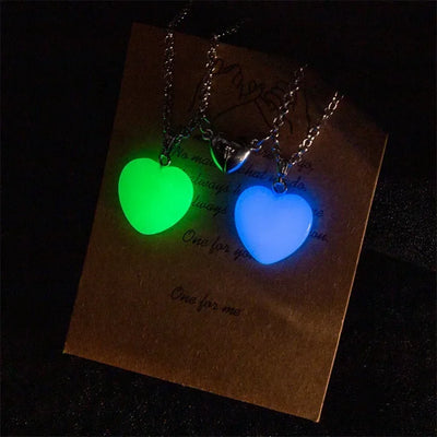 Couple Necklace Luminous Geometric Hexagonal Crystal Necklace Pendant Love Couple Friendship Friend Jewelry Gift