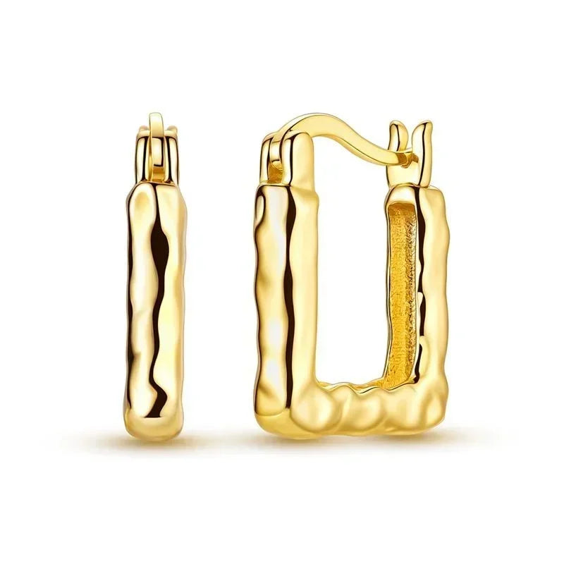 Sparkling 925 Sterling Silver Golden Hoop Earrings Pumpkin Skull Christmas Tree Ear Stud Halloween Earring For Women DIY Jewelry