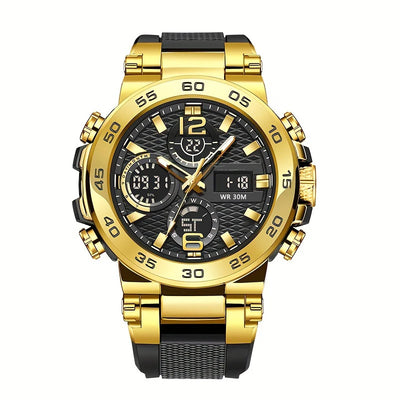 New Watches For Men Waterproof Clock Alarm Reloj Hombre LCD Dual Display Wristwatch Quartz Sports Mens Watch