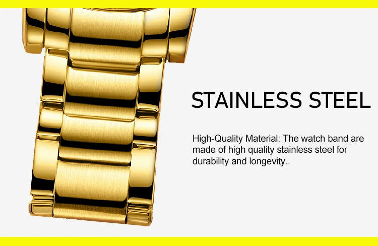 Men Watches 2025 Top Brand Luxury relogio masculino Gold Stainless Steel Band Wrist Watch For Male Clock Men Dual Display watch