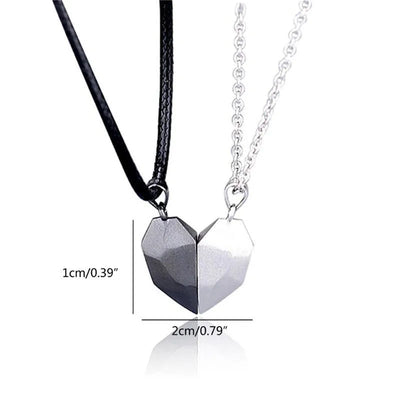 Magnetic Necklace for Women Men Love Versatile Couple Pendant Black-and-white Wishing Stone Couple Necklace Chain Jewelry