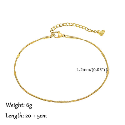 2024 Summer New Gold Color Anklets For Women Stainless Steel Firga Chain Feet Jewelry Layered Link Chain Accessory