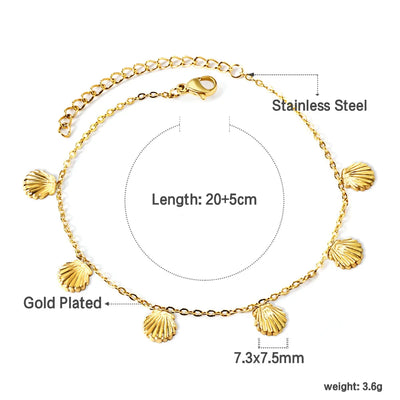 LUXUSTEEL Geometric Anklets for Women Rectangle Bracelet on Leg Stainless Steel Women's Chain Anklets Wedding Party Jewelry