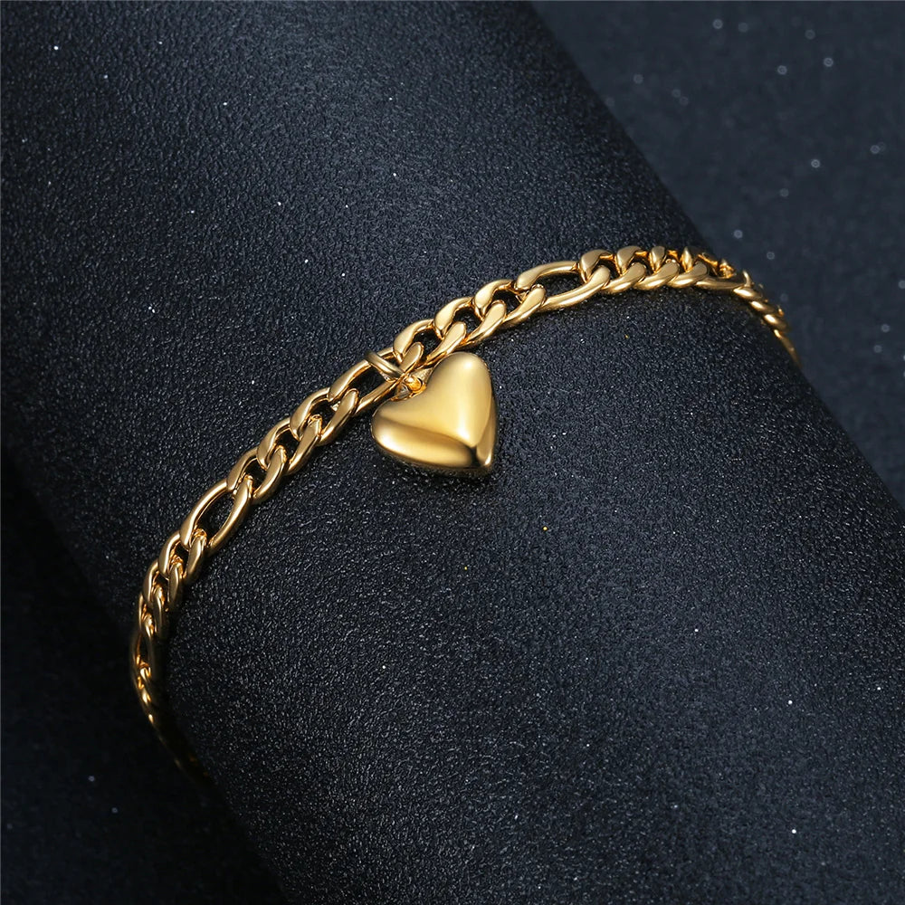 Anklets For Woman Gold Color Stainless Steel Figaro Link Ankle Bracelets Summer 2025 Womens Fashion Leg Chain Beach Foot Jewelry