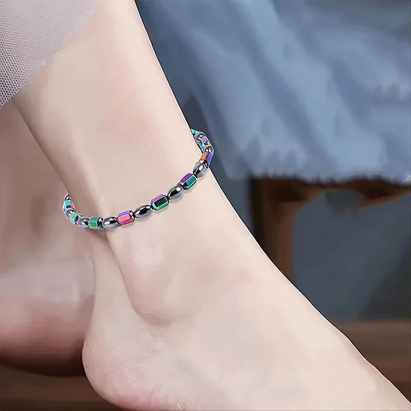 Magnetic Weight Loss Health Anklet Colorful Gallstone Stimulation Relief Therapy Arthritis Pain Relief Health Anklet Jewelry
