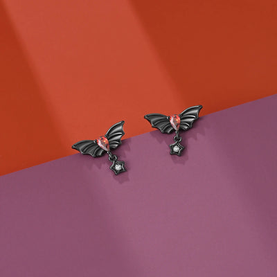 Amazing 925 Sterling Silver Black Spider & Shiny Bow Skull & Pumpkin Head Stud Earrings For Halloween Party Fine Jewelry Gift