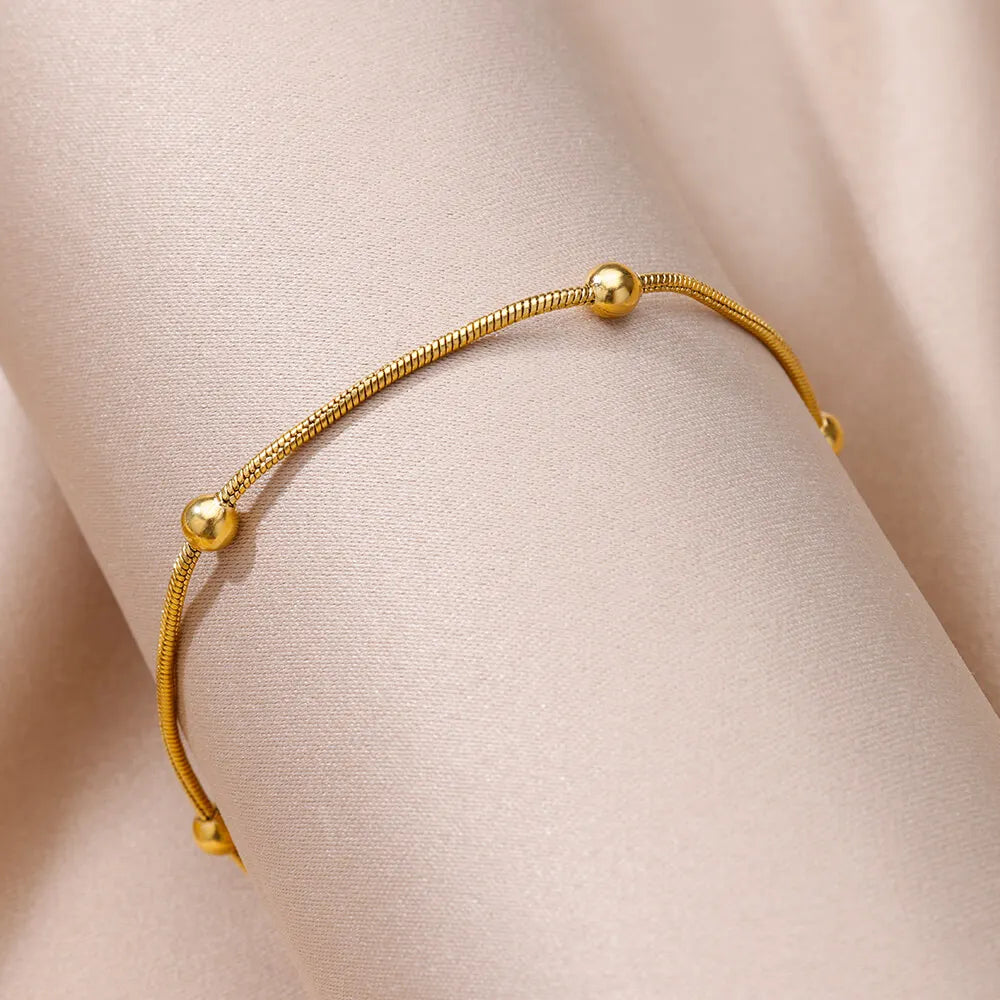Stainless Steel Anklets for Women Waterproof Gold Color Anklet Luxury Designer Jewelry Summer Accessories mujer freeshiping item