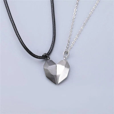 Magnetic Necklace for Women Men Love Versatile Couple Pendant Black-and-white Wishing Stone Couple Necklace Chain Jewelry