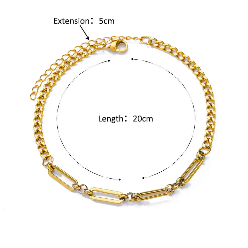 Stainless Steel Anklets for Women Waterproof Gold Color Anklet Luxury Designer Jewelry Summer Accessories mujer freeshiping item