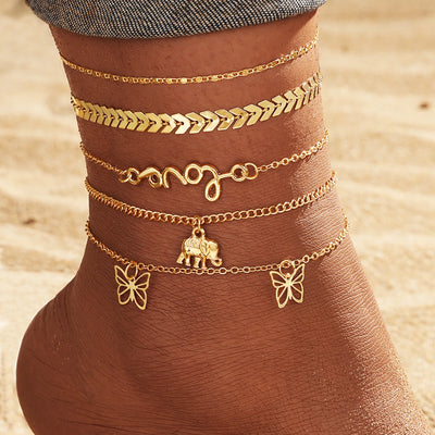 Anklets for Women, 18K Gold Palted Anklet Bracelets for Womens Girls, Dainty Foot Jewelry Women's Ankelts Beach Gifts for Her