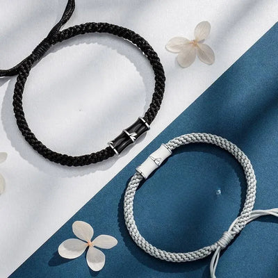 Bamboo Slub Couple Bracelet for Lover Women Men Hand Crafted Adjustable Rope Friend Relationship Matching Bracelets Jewelry Gift