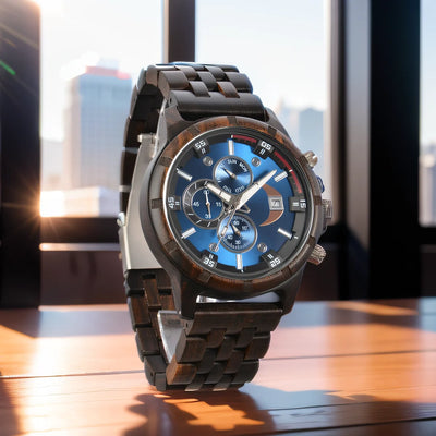 Wooden Wrist Watches For Men Fashion Quartz Wristwatches With Clock Date Week Timepieces Wood Wach Box for Him reloj hombre