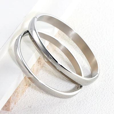 1 pair Fashion Stainless Steel Minimalist Gloss Couple Bracelets For Party Gathering, Holiday Gift, Jewelry