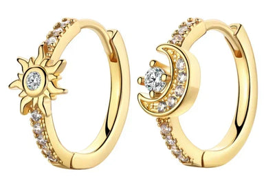 Sparkling 925 Sterling Silver Golden Hoop Earrings Pumpkin Skull Christmas Tree Ear Stud Halloween Earring For Women DIY Jewelry