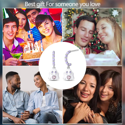 Amazing 925 Sterling Silver Black Spider & Shiny Bow Skull & Pumpkin Head Stud Earrings For Halloween Party Fine Jewelry Gift