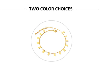 LUXUSTEEL Geometric Anklets for Women Rectangle Bracelet on Leg Stainless Steel Women's Chain Anklets Wedding Party Jewelry