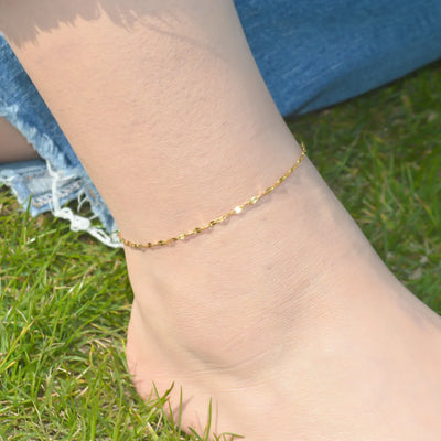 2024 Summer New Gold Color Anklets For Women Stainless Steel Firga Chain Feet Jewelry Layered Link Chain Accessory