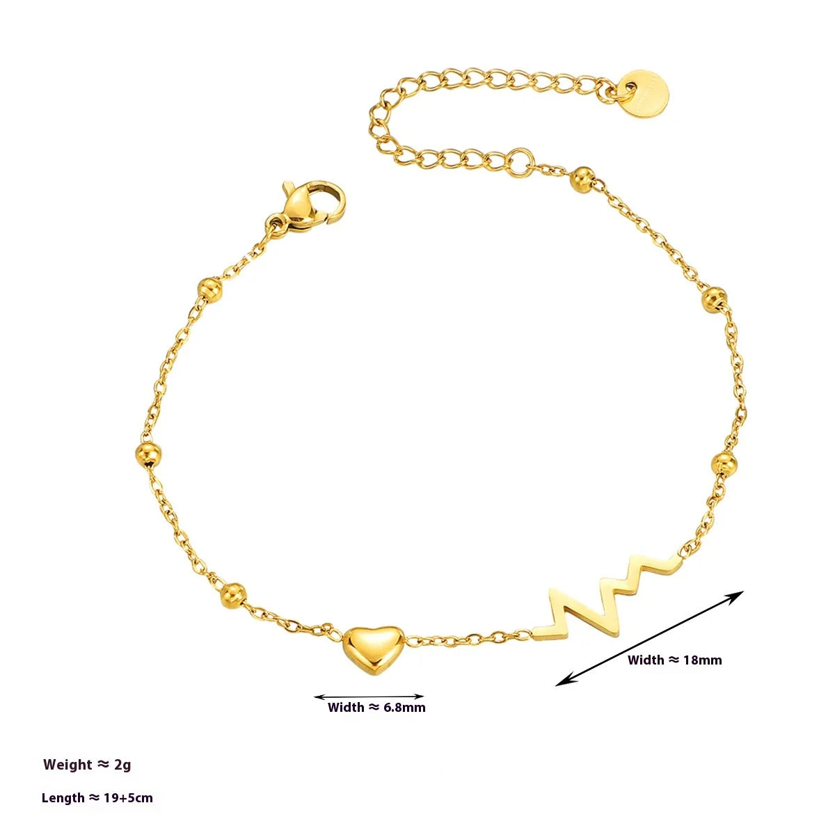 New Korean Fashion Electrocardiogram Heart Shaped Anklets for Women Charm Design Sexy Summer Jewelry Creative Footy Chain Gifts