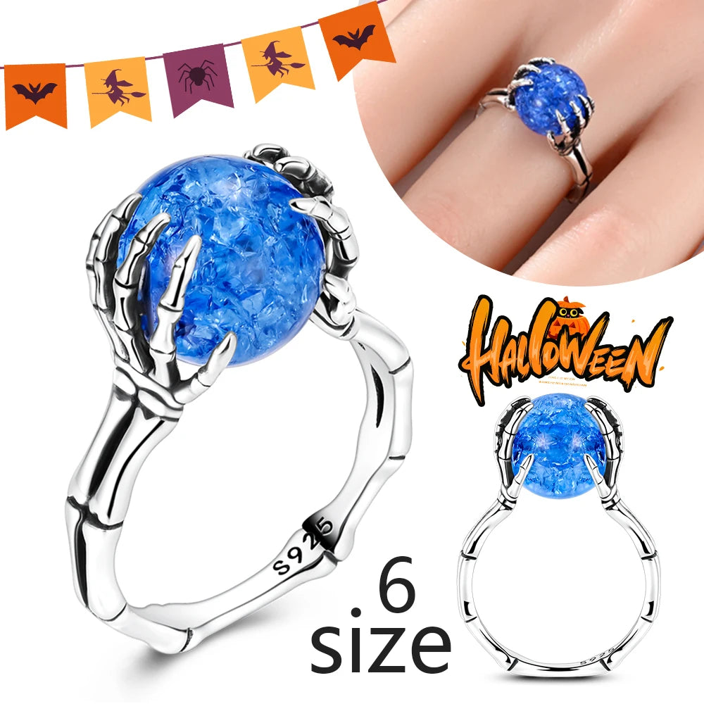 Halloween Party Cute Pumpkin Bat Ring Earrings 925 Silver Earrings For Women Punk Men's Earrings Fit Women Party Jewelry Gift