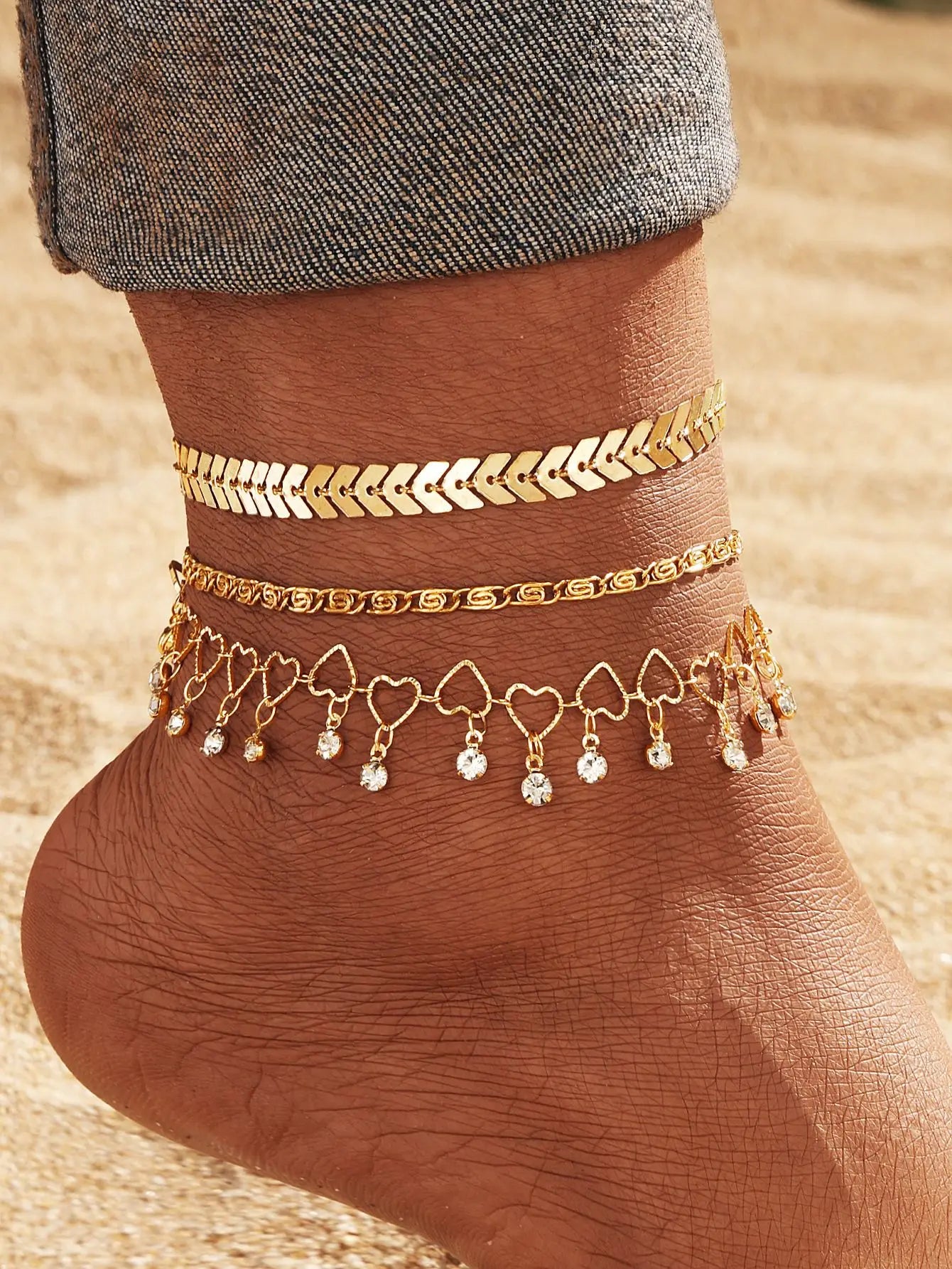 Anklets for Women, 18K Gold Palted Anklet Bracelets for Womens Girls, Dainty Foot Jewelry Women's Ankelts Beach Gifts for Her