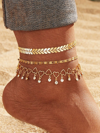 Anklets for Women, 18K Gold Palted Anklet Bracelets for Womens Girls, Dainty Foot Jewelry Women's Ankelts Beach Gifts for Her
