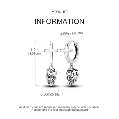 Amazing 925 Sterling Silver Black Spider & Shiny Bow Skull & Pumpkin Head Stud Earrings For Halloween Party Fine Jewelry Gift