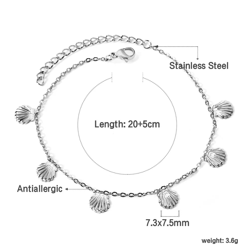 LUXUSTEEL Geometric Anklets for Women Rectangle Bracelet on Leg Stainless Steel Women's Chain Anklets Wedding Party Jewelry