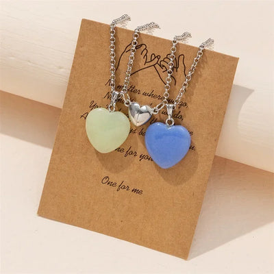 Couple Necklace Luminous Geometric Hexagonal Crystal Necklace Pendant Love Couple Friendship Friend Jewelry Gift