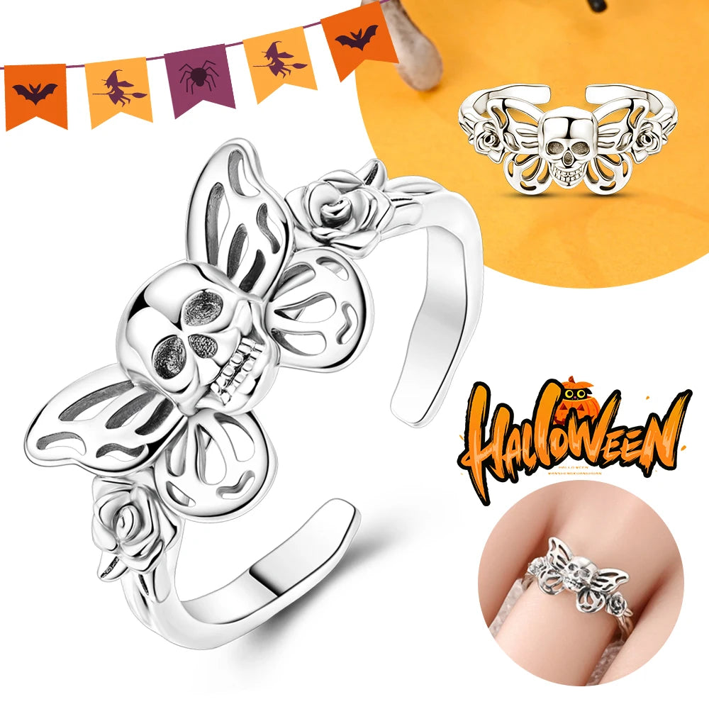 Halloween Party Cute Pumpkin Bat Ring Earrings 925 Silver Earrings For Women Punk Men's Earrings Fit Women Party Jewelry Gift