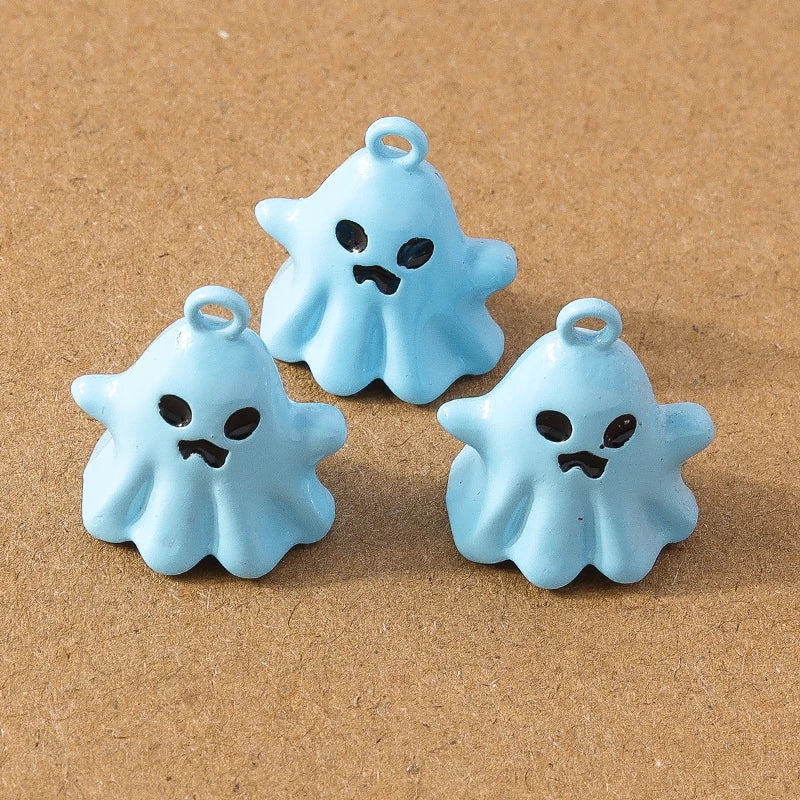 10 Pcs 20*17mm Cute Enamel Halloween Ghost Charm Pendants for DIY Necklace Earrings Bracelet Jewelry Accessories Supplies