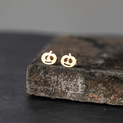 Cute Stainless Steel Bat Stud Earrings Femme Punk Pumpkin Ghost Elves Earing Fashion Jewelry Brincos Halloween Gifts Trendy