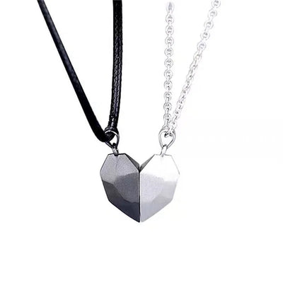 Magnetic Necklace for Women Men Love Versatile Couple Pendant Black-and-white Wishing Stone Couple Necklace Chain Jewelry