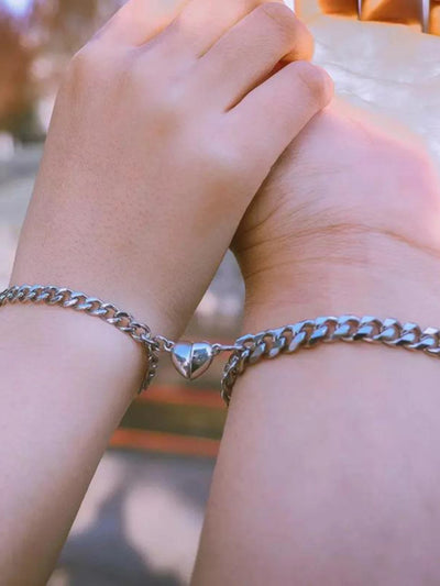 2 Pairs Of European And American Trendy Love Bracelets For Couples, Dating, Travel, Banquet, Party, Holiday Dressing Gifts8541