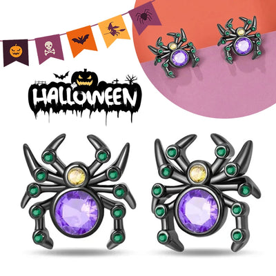 Halloween Party Cute Pumpkin Bat Ring Earrings 925 Silver Earrings For Women Punk Men's Earrings Fit Women Party Jewelry Gift