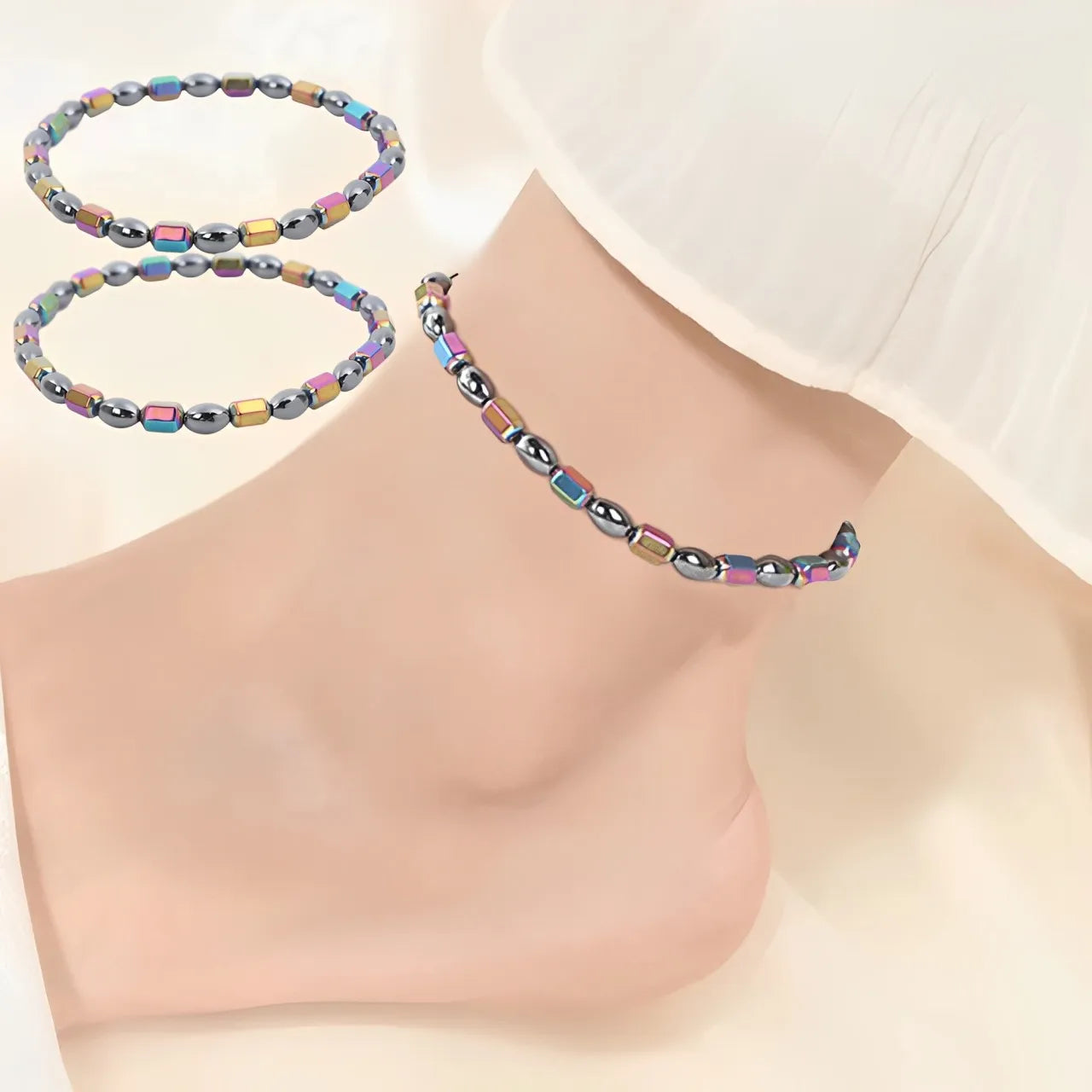 Magnetic Weight Loss Health Anklet Colorful Gallstone Stimulation Relief Therapy Arthritis Pain Relief Health Anklet Jewelry