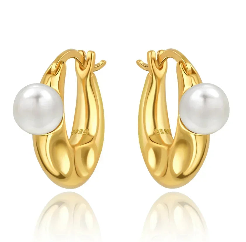 Sparkling 925 Sterling Silver Golden Hoop Earrings Pumpkin Skull Christmas Tree Ear Stud Halloween Earring For Women DIY Jewelry