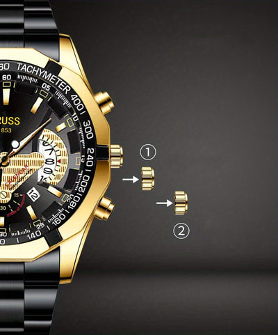 Genuine Domineering Business Sports Watch. Men's Simple Luminous Double Calendar Men's Watch